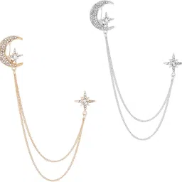 lyla 4xTassel Chain Brooch Men Chic Durable for Celebration Father Tuxedo of Shirts Gold image 2