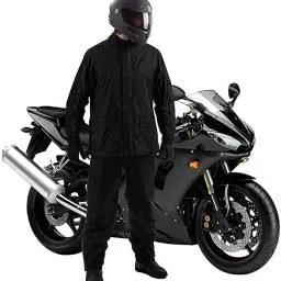 malvina Boys 100% Waterproof (Navy Blue,) RAIN Suit with Hood & Carry Bag for Bikers image 1