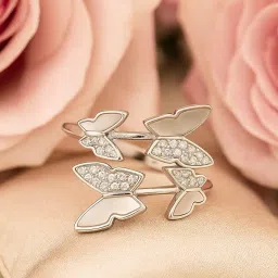 aksh jewellery Pure 925 Sterling Silver Ring – Rhodium Plated Minimal Adjustable Ring for Women & Girls | Hallmarked Jewellery | Ideal Birthday & Anniversary Gift image 1