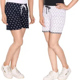 styleaone Women's Cotton Printed Basic Shorts Shorts - Pack of 2 image 2