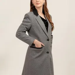 plagg Women Winter Long Length Overcoat with Wool blend and Comfort fit image 3