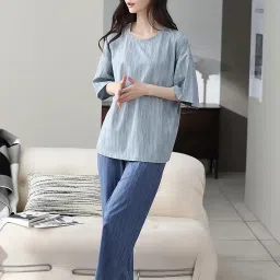 celary Korean Style Women’s Night Suit|| Cute Printed Pajama Set|| Long Sleeve Top & Pants|| Soft Cotton Loungewear||Winter Night Suit image 1