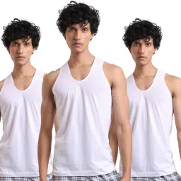 p3 speaks comfort P3 Men's Premium Megha Malhar Inner Vest (Pack of 3) | Pure Cotton | Sleeve Less | Regular Fit | Seamless | U-Neck | Pure White(Available in Xs to L Size) image 3
