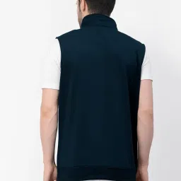 kzalcon by Uzarus Men's Standard Length Cotton Blend Sleeveless Regular Solid Jacket image 3