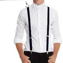 usl Black Adjustable Elastic Y Back Style Suspender for Men and Women with Strong Metal Clip image 3