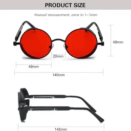 being better Retro Round Circle Steampunk Sunglasses Polarized Metal Alloy for Women Men image 2