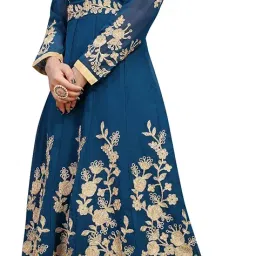 julee Women's Georgette Embroidered Semi-Stitched Gown-Saransh image 1