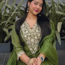 vredevogel Women's Silk Blend Anarkali Kurta with Pant & Organza Dupatta Set | Festive & Casual Summer Kurti with Pants for Party Office Ethnic Occasions image 3