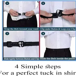 vile enterprise Shirt Stays Elastic Adjustable Tucker Belt For Men Women (unisex | black) image 3