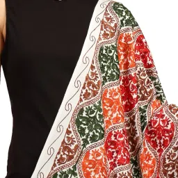 ke kanhaexports KE KANHA EXPORTS Embroidered Stole for Women | All-Season Soft Scarf/Shawl with Thread Work | Festive, Office & Travel image 2