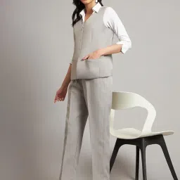 brinns Women’s Solid V-Neck Sleeveless Polyester Waistcoat image 5