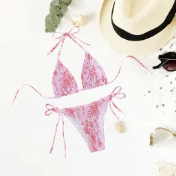 snappsy Women's Triangle Set Tie Side Bathing Suit for Party Travel Swim Pool Style F image 5