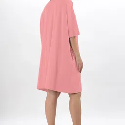 shodox Women's Cotton Blend Oversized Drop Shoulder Long T-Shirt with Side Pockets(Pack of 1) image 1