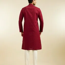 diwas by manyavar Men's Cotton Textured Kurta (1pc) image 4