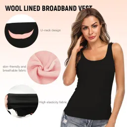 palay Thermal Tank Top Womens Fleece Lined Underwear Tops Undershirt for Women Cotton Cami Warm Base Layer Vest Scoop Neck image 3