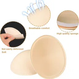 topbine 3 pairs Round Soft Bra Inserts Pads Removable Sport Bra Cups inserts Mastectomy Bra Inserts For Bikini Top Swimsuit image 3