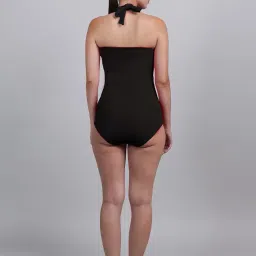 megaska Tummy Control Ruched Halter Neck One Piece Slimming Vintage Retro Monokini Swimsuit Swimming Costume Swimwear image 3