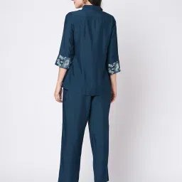 skylee Women's Co Ord Set | Embroidered Silk Blend A-Line Co Ord Set | Classic Two Piece Ethnic Set image 3