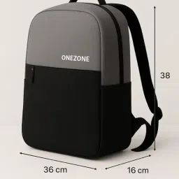 onezone College Backpack, Black and Grey, Casual Daypack for Men,travel,school,tour,office,work image 4