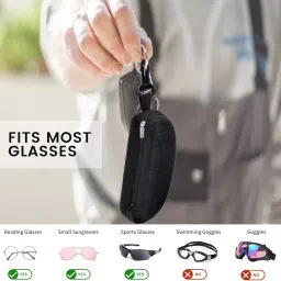 svnxi 3 Pieces Portable Hard Shell Sunglasses Case, Zipper Eyewear Eyeglasses Case with Hook for Women Men Travel Sports image 3