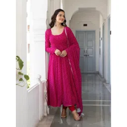 sabhya fashion Women's Stylish Georgette Gown - Printed Maxi Length Gown, Round Neck Full Sleeve -, Black - Perfect for Festival, Party, Wedding image 2