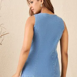 stylestone Women's Denim Elongated Waistcoat image 3