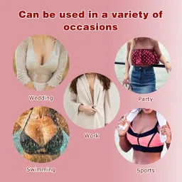 asunfish Breast Support Tape Set, 7.5cm Wide Roll with 36 Fashion Strips, 2 Reusable Covers and Cleaning Towel, Waterproof Bronze image 5