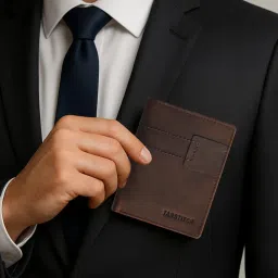 tanstitch Slim Leather Wallet || Small, Minimalist & Thin Wallet || RFID Protected Wallets (Brown) image 4