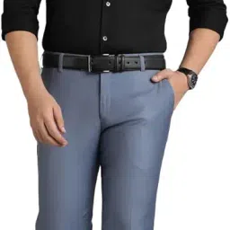 metal Men's Slim Fit Solid Formal Trouser, Green Terry Rayon Fabric, Sleek Design for Office or Casual Wear image 4