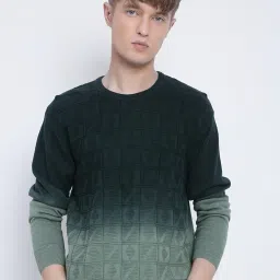 showoffff Men's Green Ombre Textured Sweater-PR-SH-1011_Green image 2