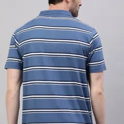 classic polo Men's Half Sleeve Polo Neck Authentic Fit Striped T-Shirt image 1