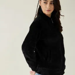 modeve Women Solid Full Sleeve Fur Standard Length Jacket For Winter image 4