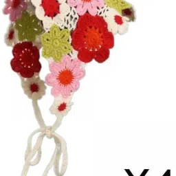 enakshi (label) 4xCrochet Hair Bandana Handmade Hair Tie Cute Hair Accessories for Girls Women style C|Clothing, Shoes & Accessories | Womens Accessories | Hair Accessories image 1