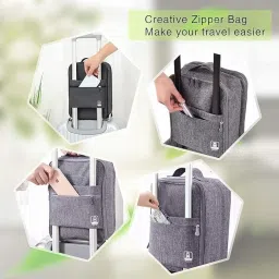 nemicreation9 Shoe Organiser Bag for Travel Packing Accessories 3 in 1 Space Saving Organiser Bag for Men Women, Polyester, Grey image 4