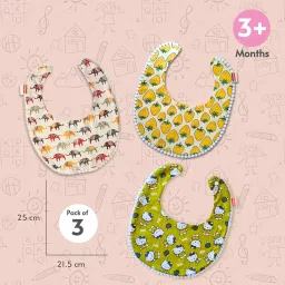 Cotton Baby Bib | Soft & Washable Feeding Bib for Infants | New Cute Print | Reusable Absorbent Bib for 0-2 Years image 1