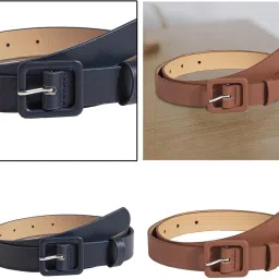 enakshi (label) 2xPU Women Belt Square Buckle Belt Adjustable Waistband for Female Lady Skirt Dark Blue|Clothing, Shoes & Accessories | Womens Accessories | Belts image 4