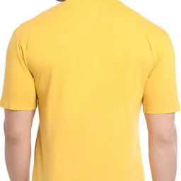 BZ-StyCon Solid Men Round Neck Yellow T-Shirt () B_YLW_XL image 1