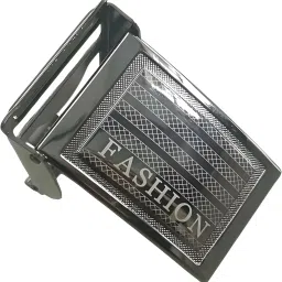 medsin Men's Classic Fashion Metal Reversible Belt Flap Buckle Only with Crosshatch Pattern Design 40 MM width, Formal Casual Jeans Party Everyday wear- Silver Grey image 1