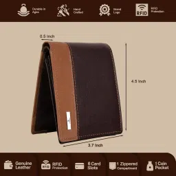 urban forest Seattle Brown/Cognac Leather Wallet for Men image 5