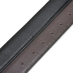 luxeza PU Leather Belt Strap For Men Adjustable Reversible Black & Brown Double Side Strich With Hole Strap (Only Strap) image 3