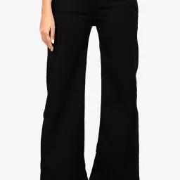 gul west Women's Wide Leg High Waist Black Denim Jeans image 1