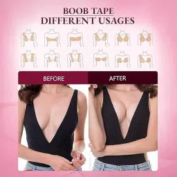 valrita Boob Tape with 10 Disposable Nipple Pasties & 36 pcs Body Tape, Chest Support Tape for Large Breasts, ape for Strapless Dress for Women's & Girl's, Sticky Body Tap for Push up & Shape image 4