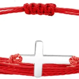 colorful bling Adjustable Braided Stainless Steel Corss Multicolor Rope String Handmade Braided Bracelet for Men Women Lucky Protection Religious Faith Jewelry image 2