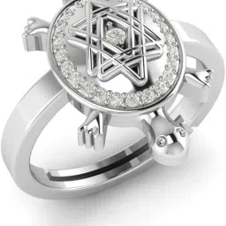 lmdprajapatis Certified Natural Navratna Best Of Luck Gold & Silver Plated Tortoise Adjustable Ring for Men Or Women's image 1