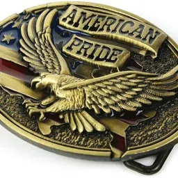 bnf 2xAntique Engraved Golden Eage American Pride Belt Buckle West Cowboy Buckle image 5