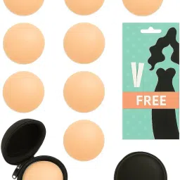 ink craft Silicone Nipple Cover Cup for Women Reusable Adhesive Breast Petals | Invisible Push Up Bra Pasties for Backless, Strapless, Deep V Dresses & Tops (Pack of 1) 2PCS image 1