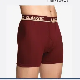 lux classic Men's Outer Elastic Trunks - Pack of 5 (Color May Vary) | Premium 100% Cotton | Ultimate Comfort Breathable, Soft & Durable | Everyday Essential Lux Underwear image 4