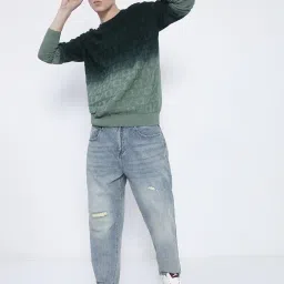 showoffff Men's Green Ombre Textured Sweater-PR-SH-1011_Green image 5