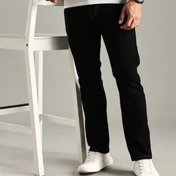 Thomas Scott Men Original Straight Fit Mid-Rise Clean Look No Fade Stretchable Jeans image 4