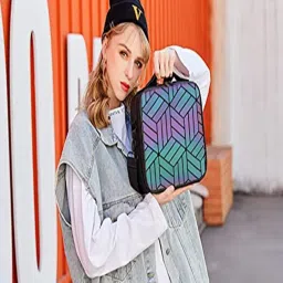 House of Quirk Travel Makeup Cosmetic Storage Case -Small Zeon Geo-Multicolour-picture-10